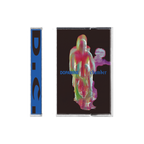 Cassette with distorted colourful graphic on front and blue 'D.C' design on spine.