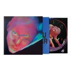 A vinyl record album cover and inner sleeve, neon-toned portrait on the cover and a matching abstract illustration on the inner sleeve.
